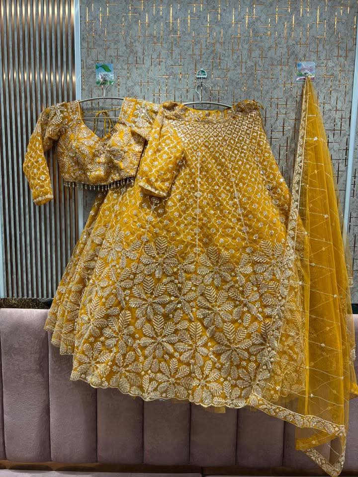 yellowish-orange-heavy-lehenga